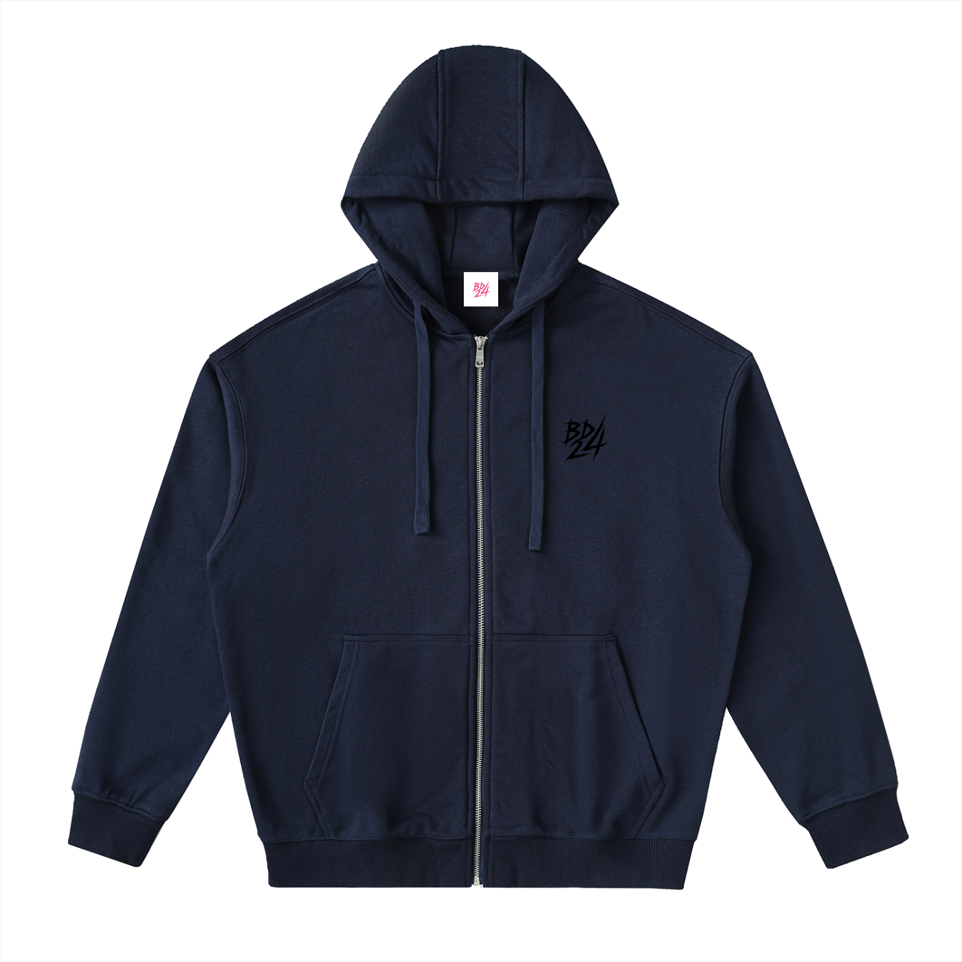 Drop-Shoulder Zip Up Hoodie