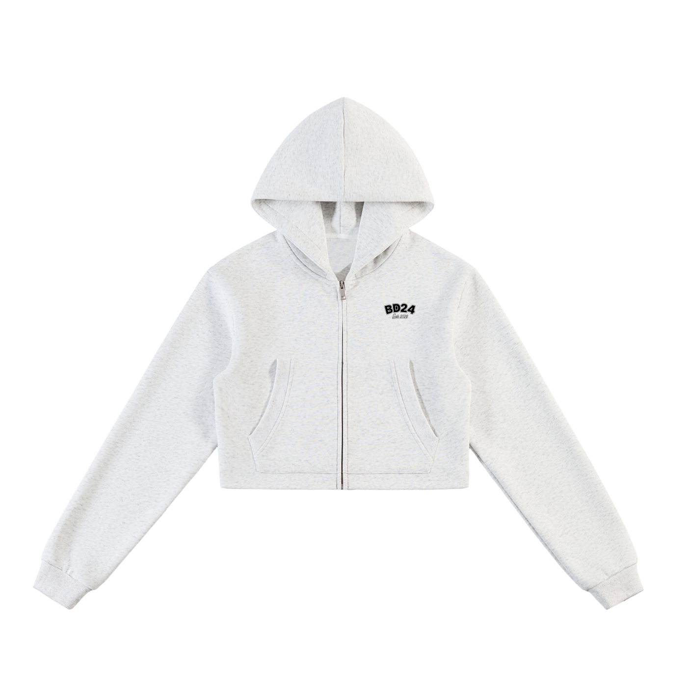 Essential Cropped Zip-Up Hoodie