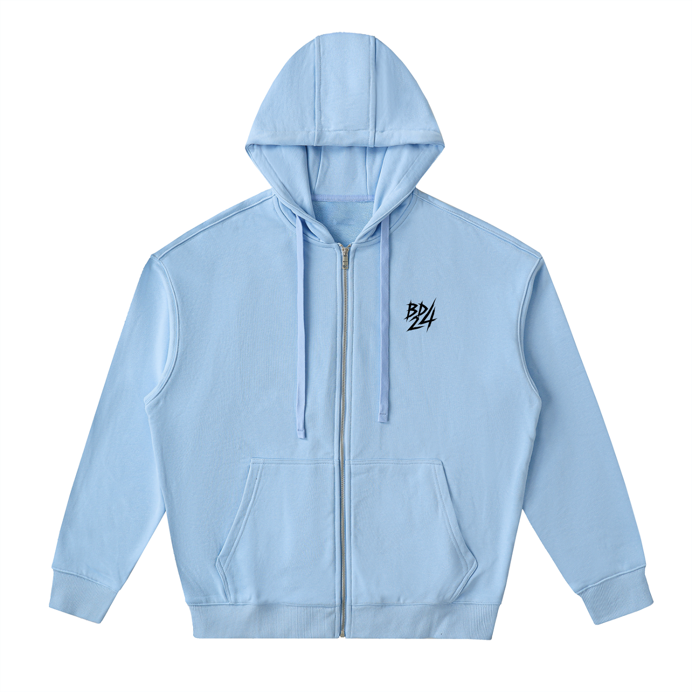 Drop-Shoulder Zip Up Hoodie