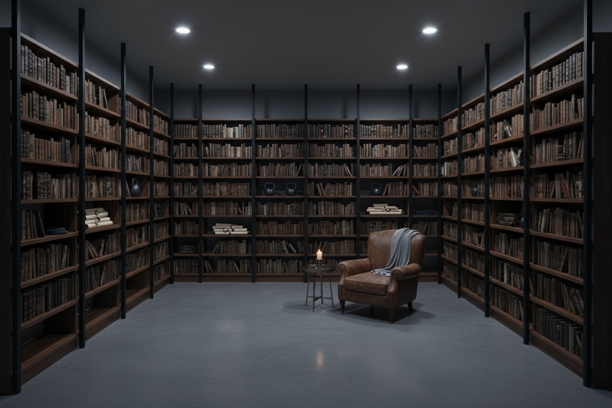 Library stoic looking fitness based